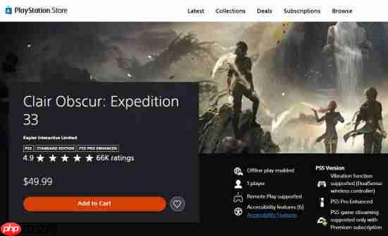 《光与影：33号远征队》ps评分4.9为年度最高！力压《死亡搁浅2》等