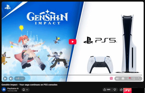 索尼PlayStation官方鼓励PS4《原神》玩家更新换代：PS5效果更好！