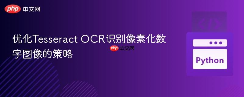 优化Tesseract OCR识别像素化数字图像的策略