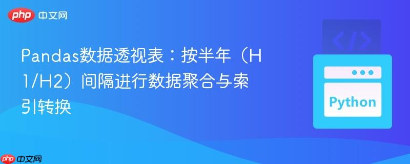Pandas数据透视表：按半年（H1/H2）间隔进行数据聚合与索引转换