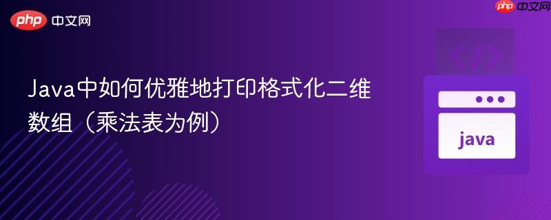 Java中如何优雅地打印格式化二维数组（乘法表为例）