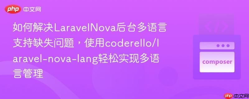 如何解决LaravelNova后台多语言支持缺失问题，使用coderello/laravel-nova-lang轻松实现多语言管理
