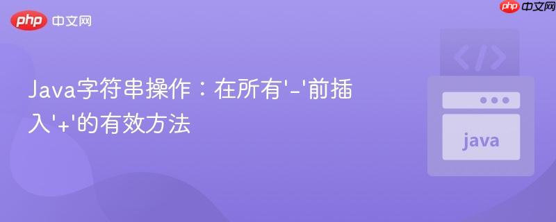 Java字符串操作：在所有‘-’前插入‘+’的有效方法