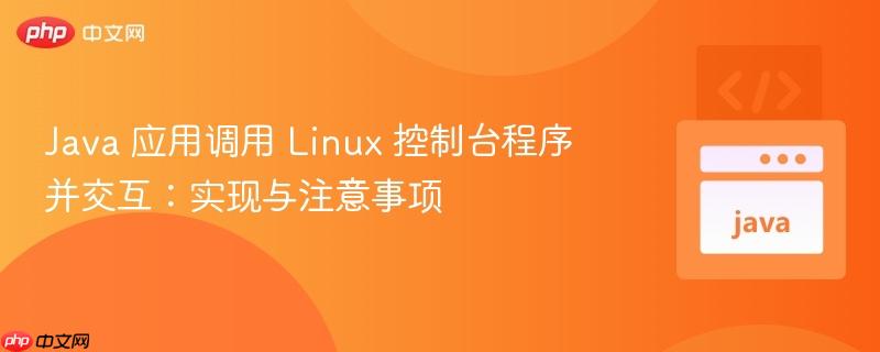 Java 应用调用 Linux 控制台程序并交互：实现与注意事项
