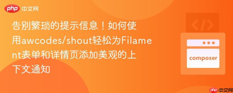 告别繁琐的提示信息！如何使用awcodes/shout轻松为Filament表单和详情页添加美观的上下文通知