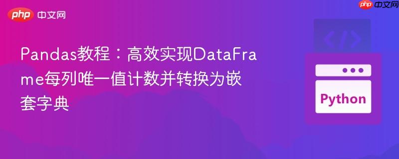 Pandas教程：高效实现DataFrame每列唯一值计数并转换为嵌套字典
