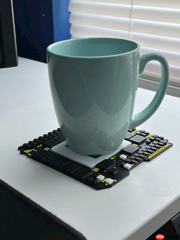 有人做了个RTX 5090公版PCB杯垫!还原度100%