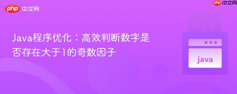 Java程序优化：高效判断数字是否存在大于1的奇数因子