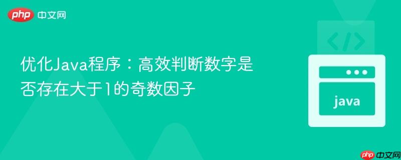 优化Java程序：高效判断数字是否存在大于1的奇数因子