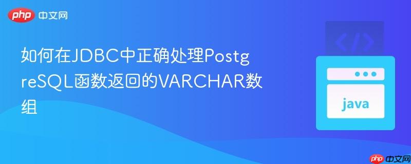 如何在JDBC中正确处理PostgreSQL函数返回的VARCHAR数组