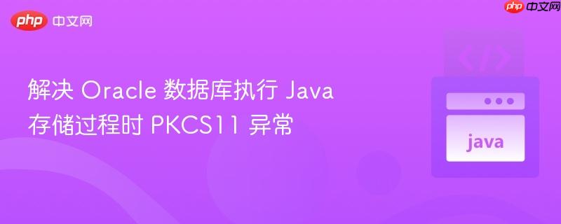 解决 Oracle 数据库执行 Java 存储过程时 PKCS11 异常