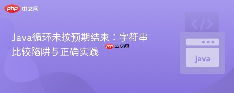 java循环未按预期结束：字符串比较陷阱与正确实践
