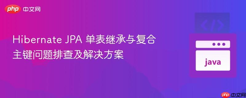 Hibernate JPA 单表继承与复合主键问题排查及解决方案