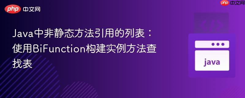 Java中非静态方法引用的列表：使用BiFunction构建实例方法查找表