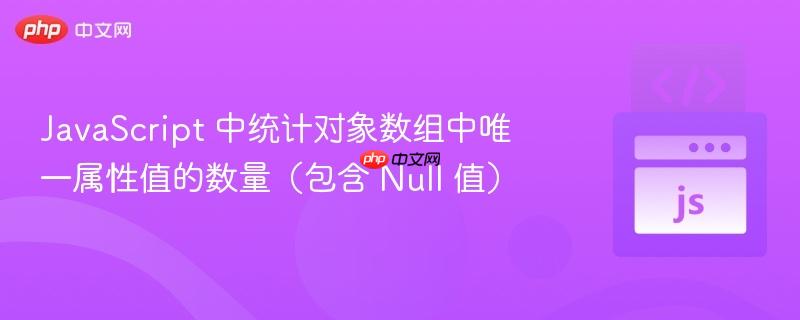JavaScript 中统计对象数组中唯一属性值的数量（包含 Null 值）