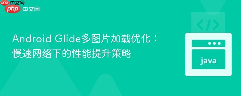 Android Glide多图片加载优化：慢速网络下的性能提升策略