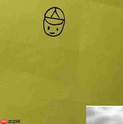 小男孩骑木马简笔画