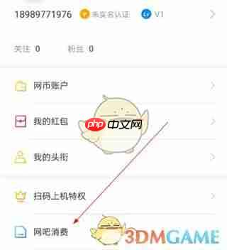 《去上网》查看网吧消费方法