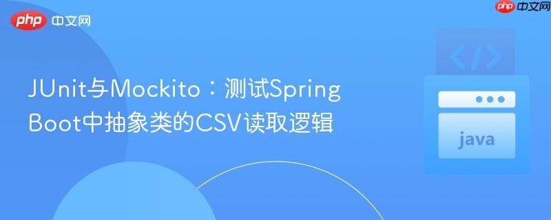 JUnit与Mockito：测试Spring Boot中抽象类的CSV读取逻辑