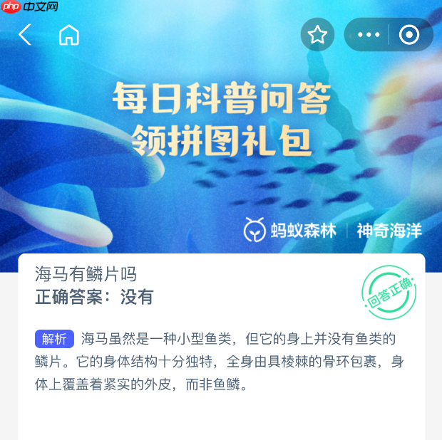 海马有鳞片吗
