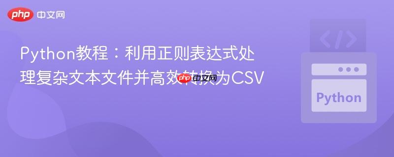 Python教程：利用正则表达式处理复杂文本文件并高效转换为CSV