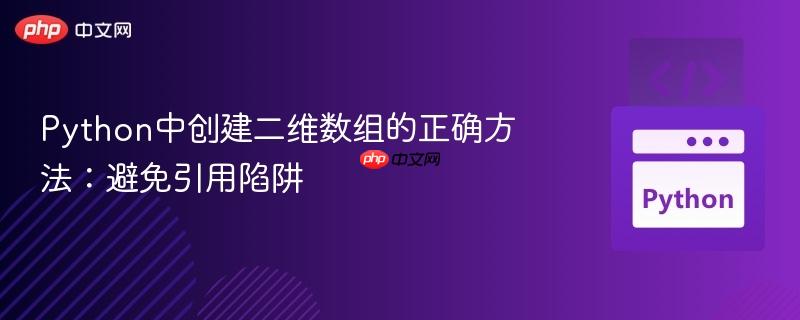 Python中创建二维数组的正确方法：避免引用陷阱