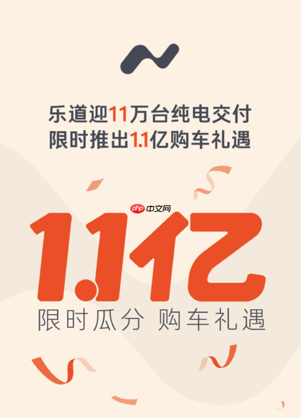 乐道官宣交付11万台纯电车型 并宣布推出1.1亿购车礼