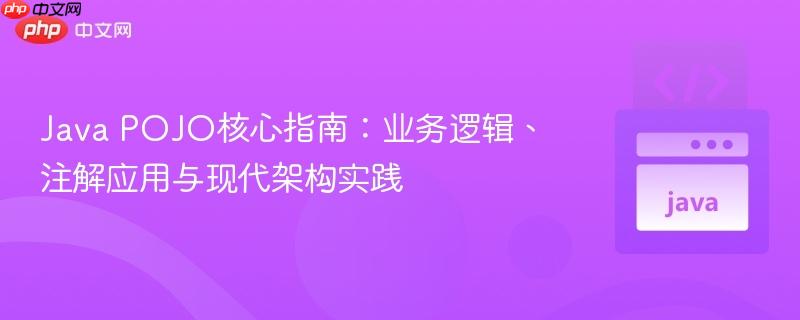 Java POJO核心指南：业务逻辑、注解应用与现代架构实践