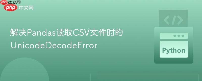 解决Pandas读取CSV文件时的UnicodeDecodeError
