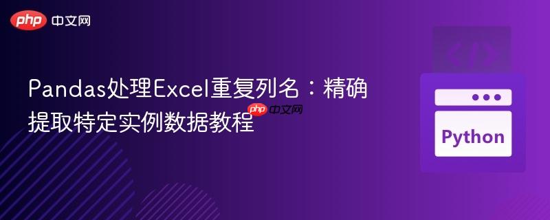 Pandas处理Excel重复列名：精确提取特定实例数据教程