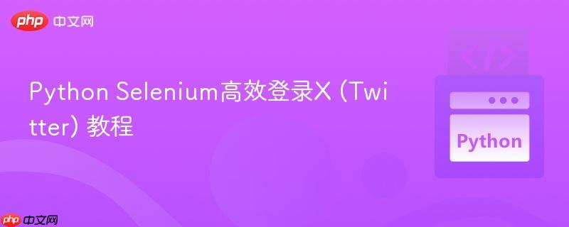Python Selenium高效登录X (Twitter) 教程