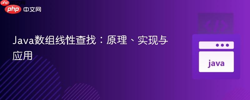 Java数组线性查找：原理、实现与应用