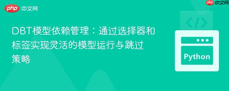 DBT模型依赖管理：通过选择器和标签实现灵活的模型运行与跳过策略