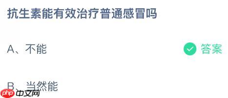 抗生素能有效治疗普通感冒吗？蚂蚁庄园课堂今天答案最新11月4日