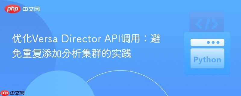 优化Versa Director API调用：避免重复添加分析集群的实践