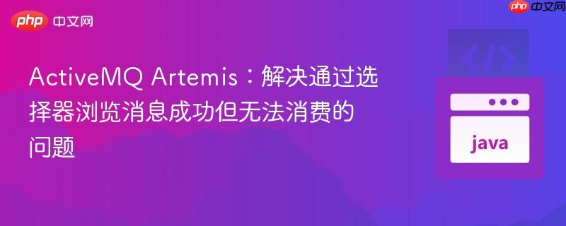 ActiveMQ Artemis：解决通过选择器浏览消息成功但无法消费的问题