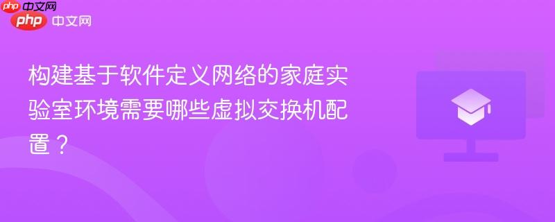 构建基于软件定义网络的家庭实验室环境需要哪些虚拟交换机配置？