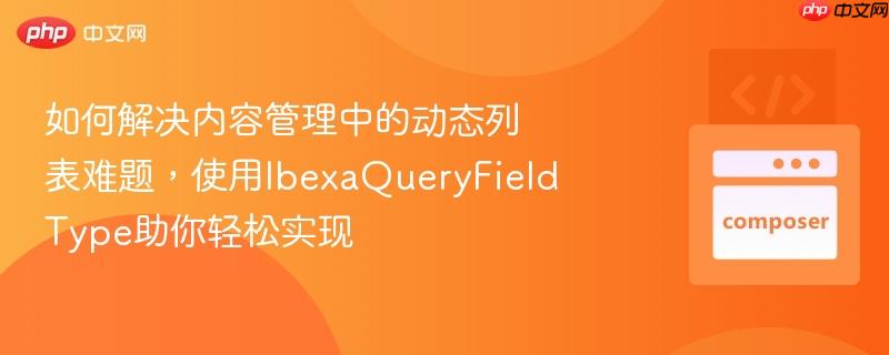 如何解决内容管理中的动态列表难题，使用IbexaQueryFieldType助你轻松实现