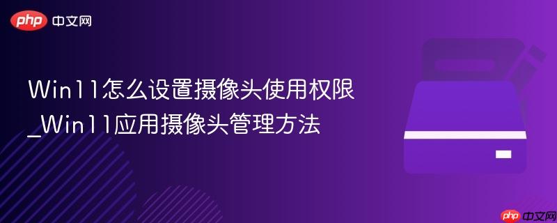 Win11怎么设置摄像头使用权限_Win11应用摄像头管理方法