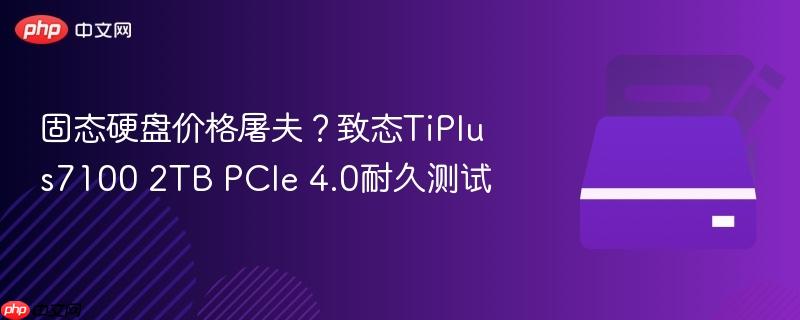 固态硬盘价格屠夫？致态TiPlus7100 2TB PCIe 4.0耐久测试