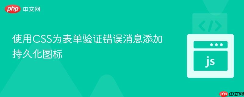使用CSS为表单验证错误消息添加持久化图标