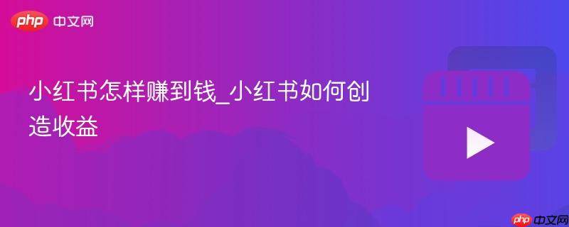 小红书怎样赚到钱_小红书如何创造收益