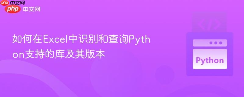 如何在Excel中识别和查询Python支持的库及其版本