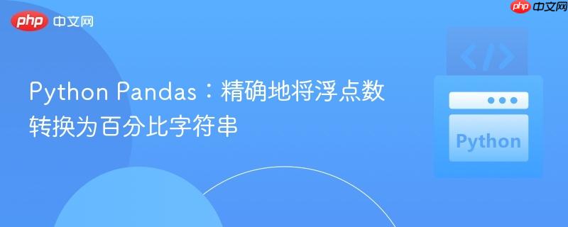 Python Pandas：精确地将浮点数转换为百分比字符串