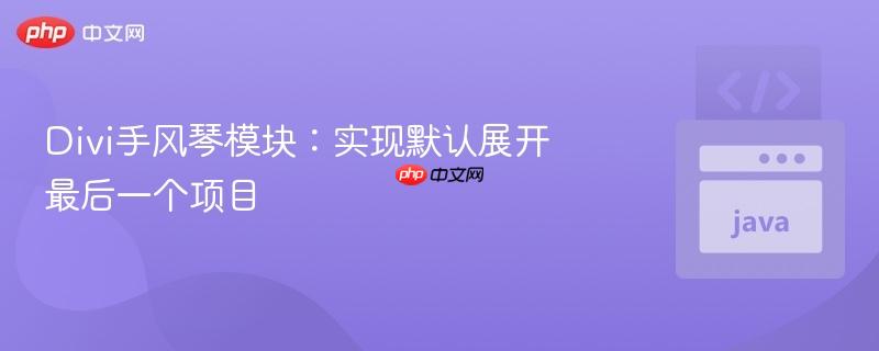 Divi手风琴模块：实现默认展开最后一个项目