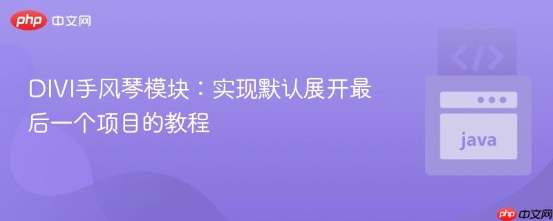 DIVI手风琴模块：实现默认展开最后一个项目的教程