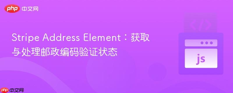 Stripe Address Element：获取与处理邮政编码验证状态