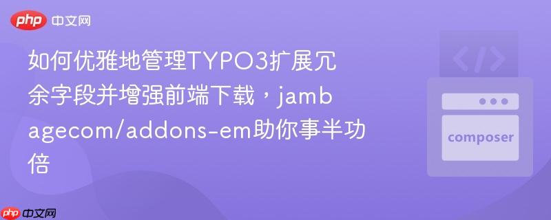 如何优雅地管理TYPO3扩展冗余字段并增强前端下载，jambagecom/addons-em助你事半功倍