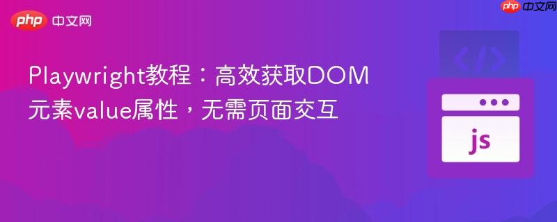 Playwright教程：高效获取DOM元素value属性，无需页面交互