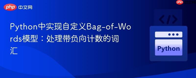 Python中实现自定义Bag-of-Words模型：处理带负向计数的词汇